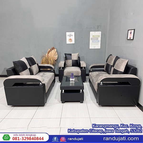 SOFA SUKHOI MINIMALIS 221 ABU HITAM